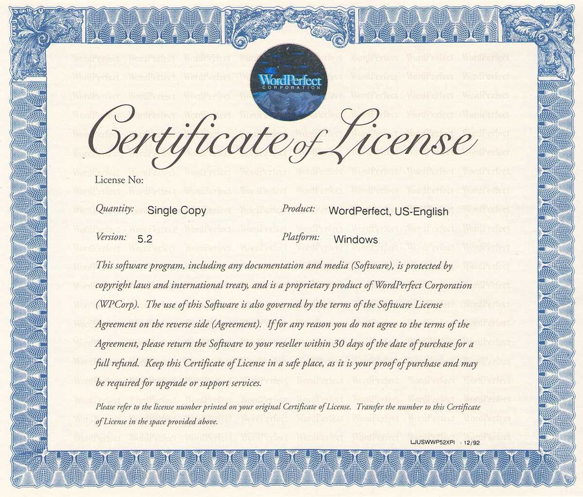 License Certificate Template Ten Moments That Basically Regarding Certificate Of License Template