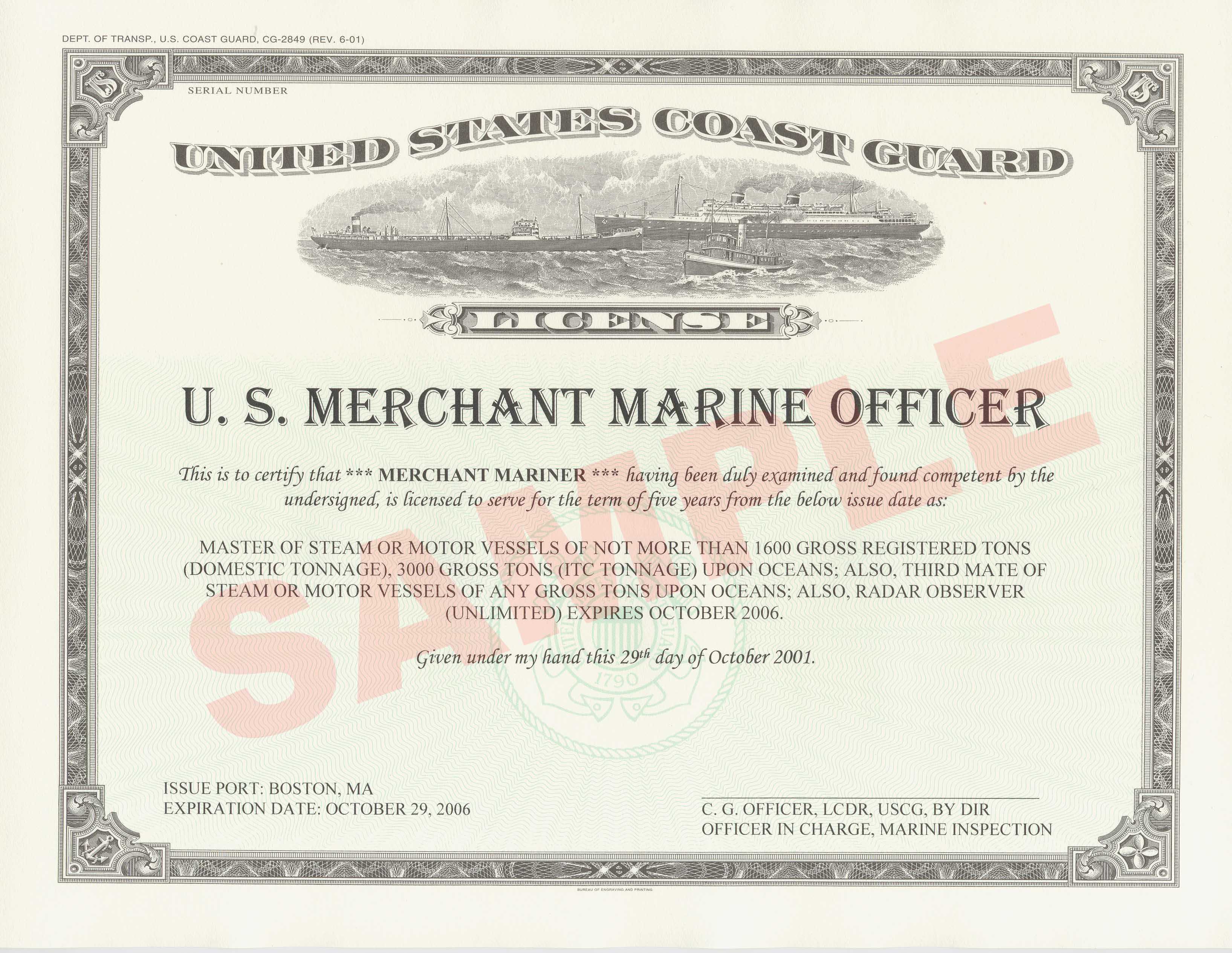 Licensed Mariner – Wikipedia Throughout Certificate Of License Template