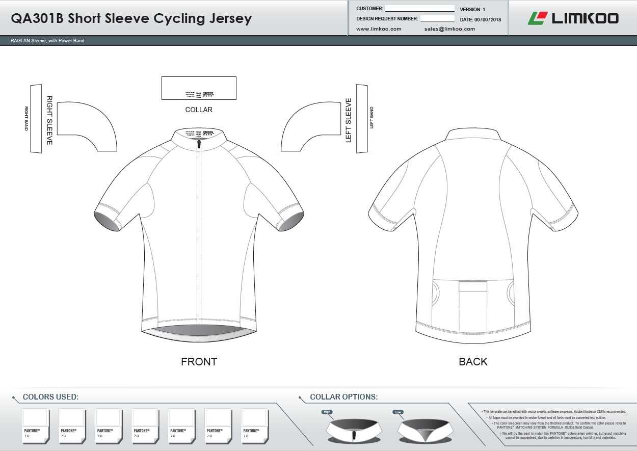 Limkoo For Blank Cycling Jersey Template