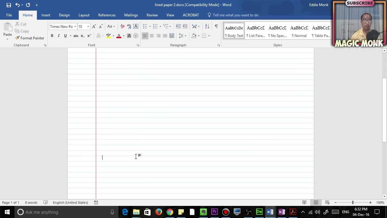 Lined Paper In Microsoft Word, Pdf With Notebook Paper Template For Word 2010