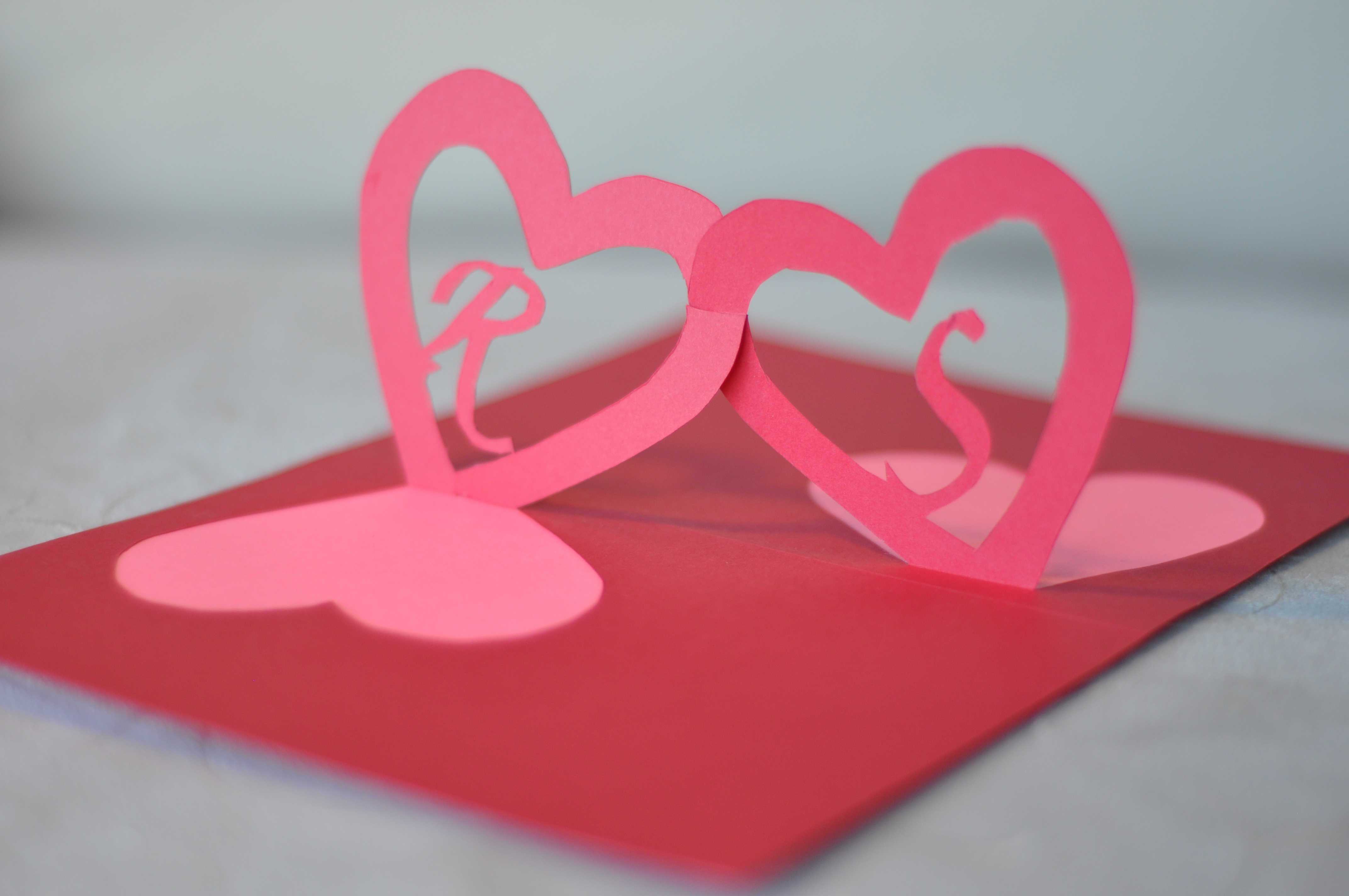 Linked Hearts Pop Up Card Template Within Pop Out Heart Card Template
