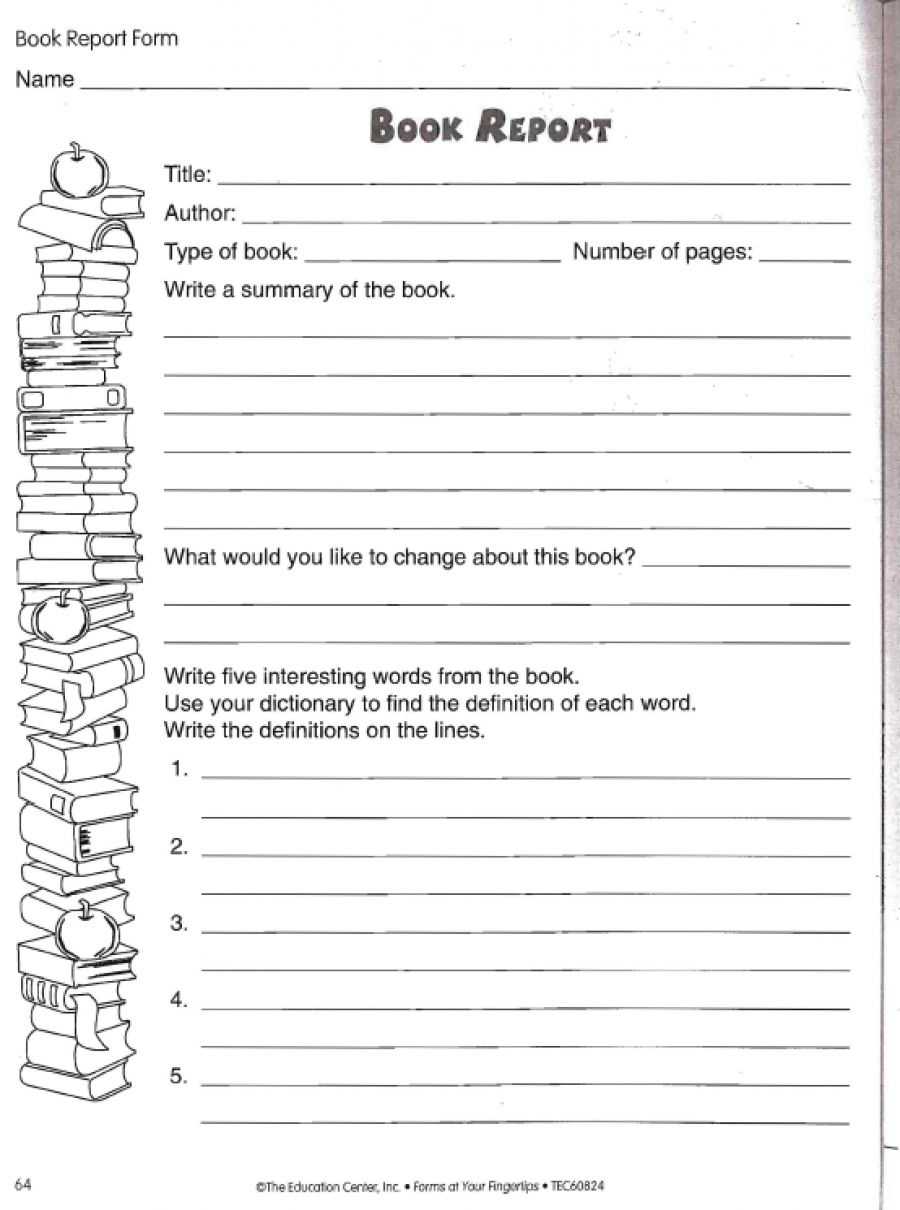 Love To Teach | Book Report Worksheet | Teacher, Student Inside Book Report Template 5Th Grade