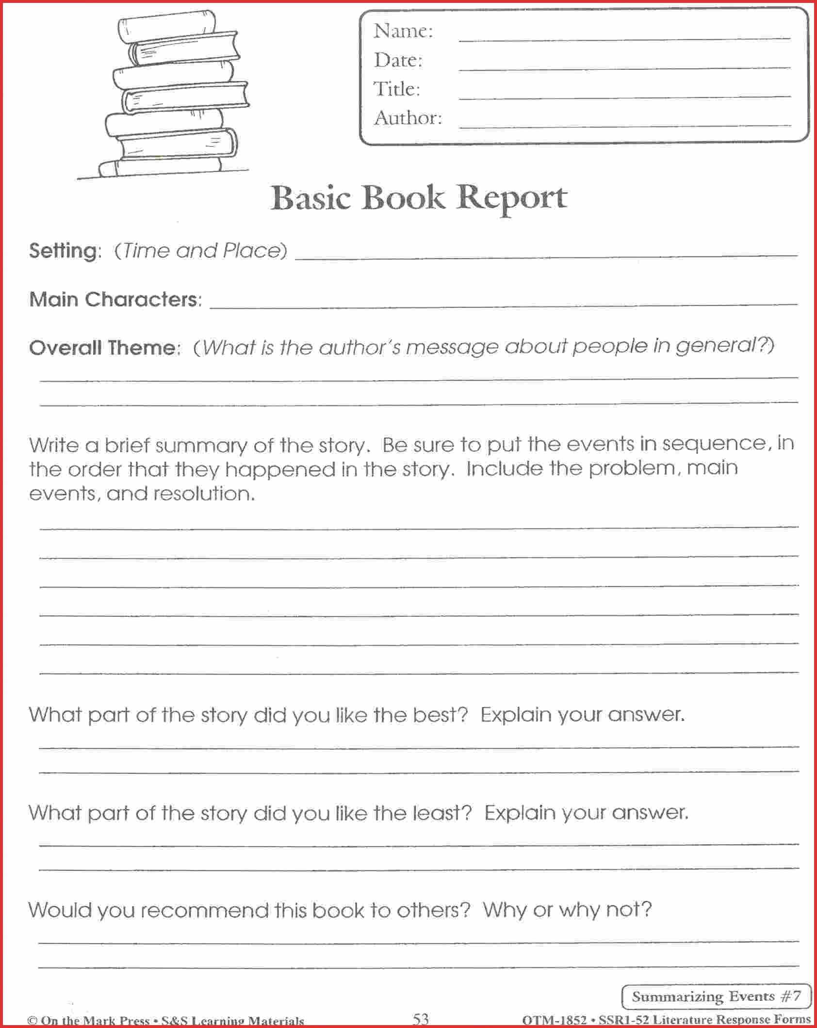 Lovely 4Th Grade Book Report Template | Job Latter With Book Report Template 4Th Grade