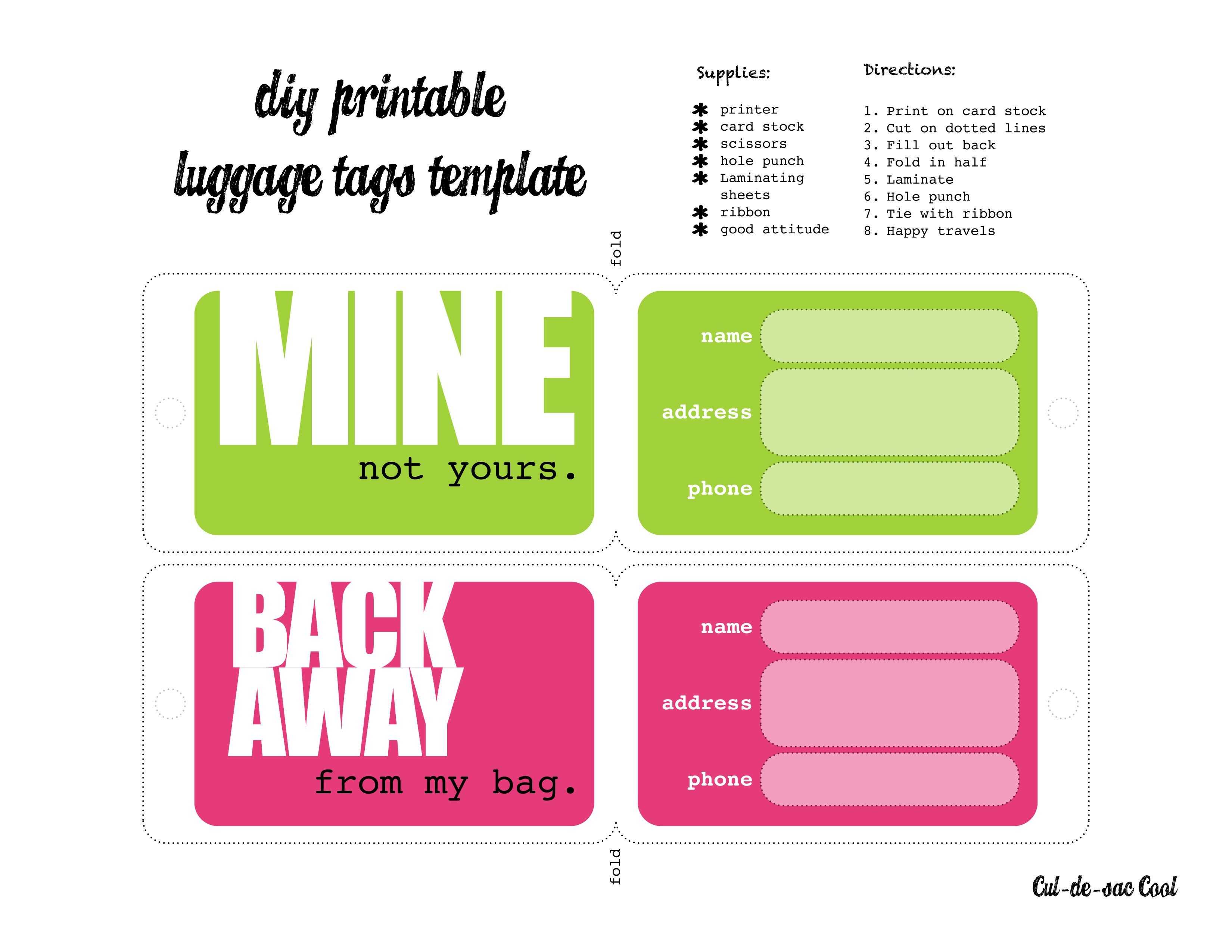 Luggage Tags Template | לונדון | Luggage Tag Template, Funny Inside Luggage Tag Template Word