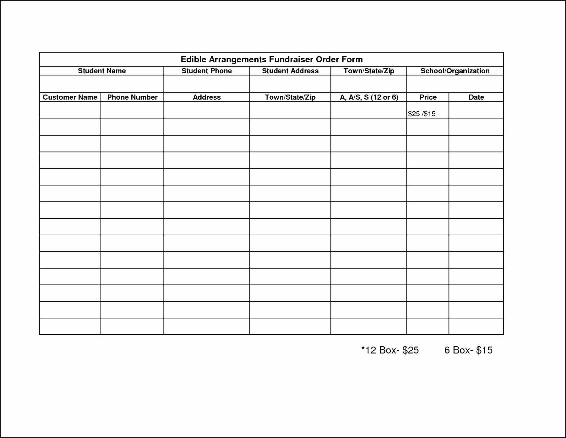 Luxury 12 T Shirt Order Forms Templates – Culturatti With Regard To Blank Fundraiser Order Form Template