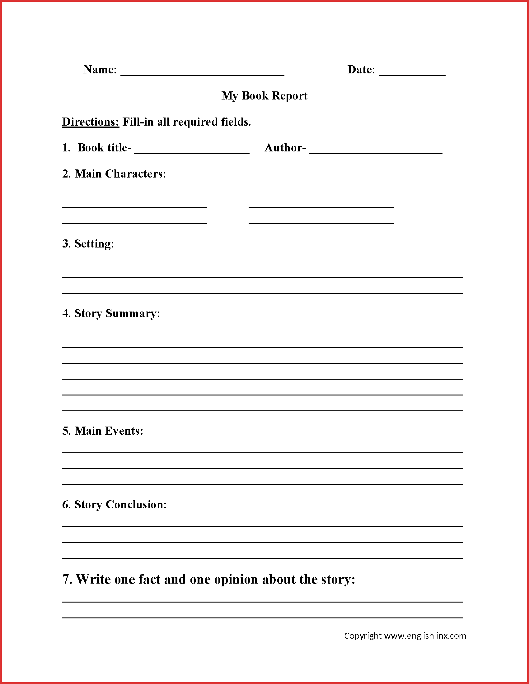 Luxury 3Rd Grade Book Report | Job Latter With Book Report Template 5Th Grade