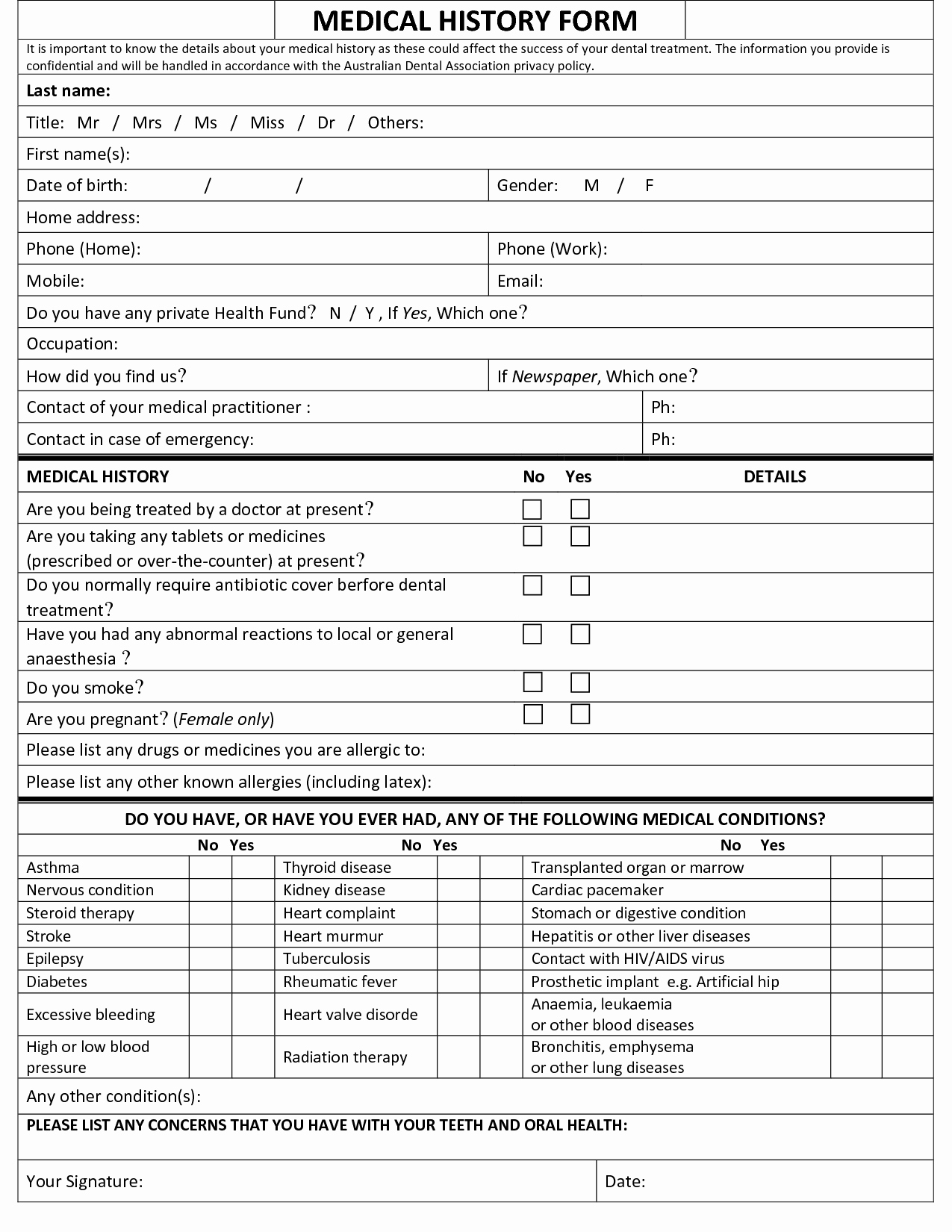 Luxury 67 Medical History Forms [Word Pdf] Printable Pertaining To Medical History Template Word