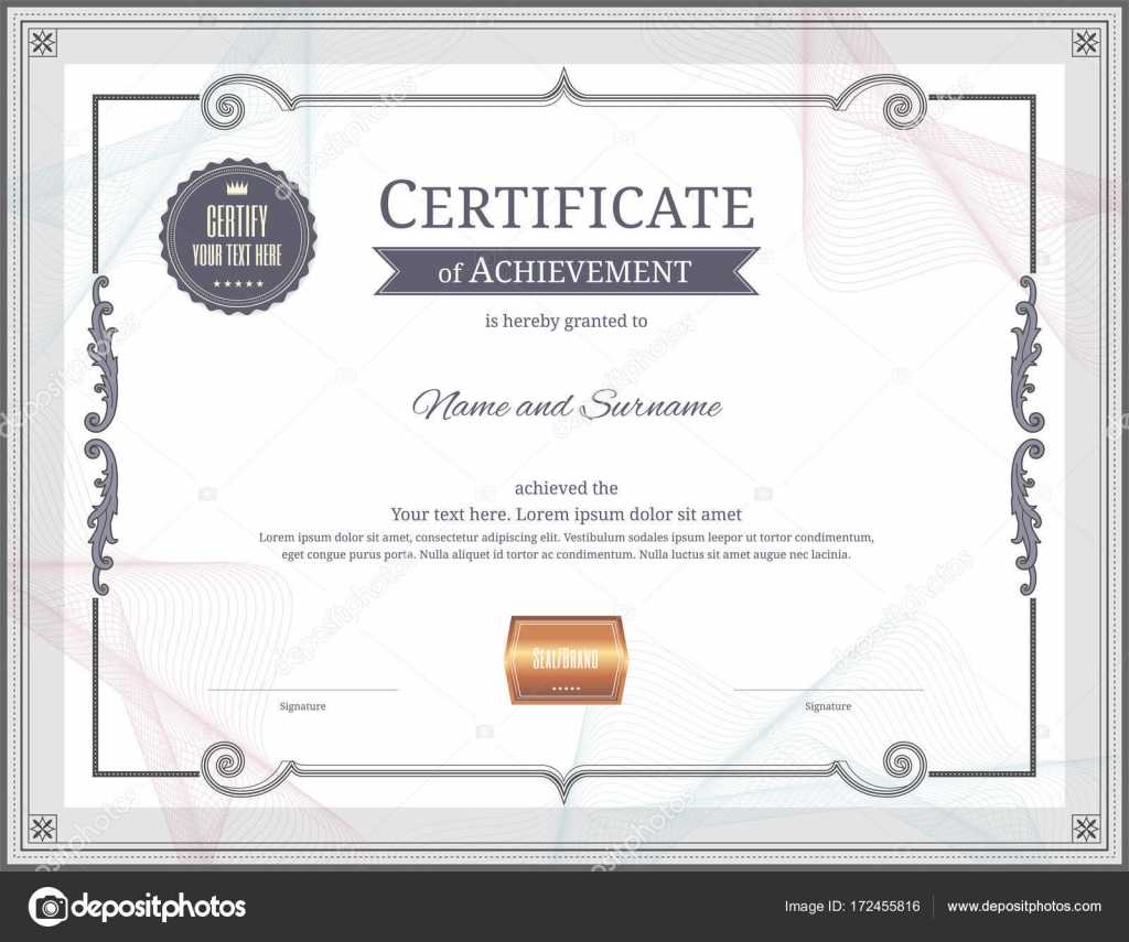 Luxury Certificate Template With Elegant Border Frame Intended For Commemorative Certificate Template