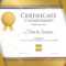Luxury Certificate Template With Elegant Golden Border Frame,.. Regarding Elegant Certificate Templates Free