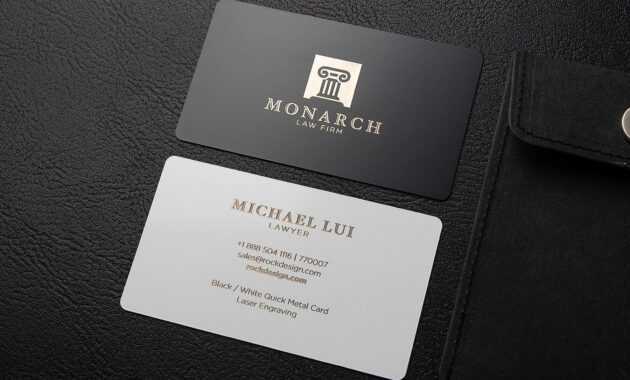 Luxury Metal Law Firm Free Black And White Business Card intended for Lawyer Business Cards Templates