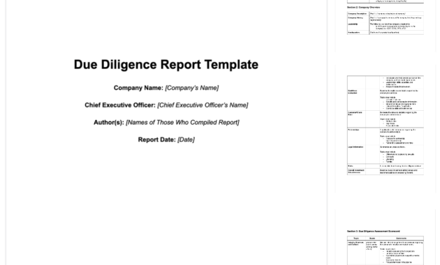 M&amp;a Due Diligence Report [Sample Template + Excel Checklist] intended for Vendor Due Diligence Report Template