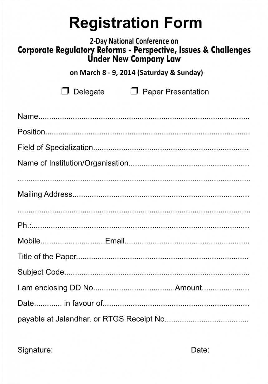 Magnificent Registration Forms Template Word Ideas Church Inside Registration Form Template Word Free