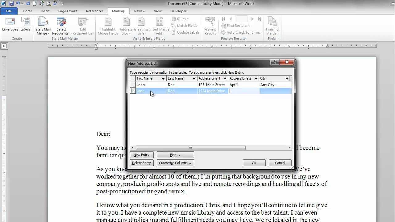 Mail Merge In Microsoft Word 2010 – For Beginners Inside How To Create A Mail Merge Template In Word 2010