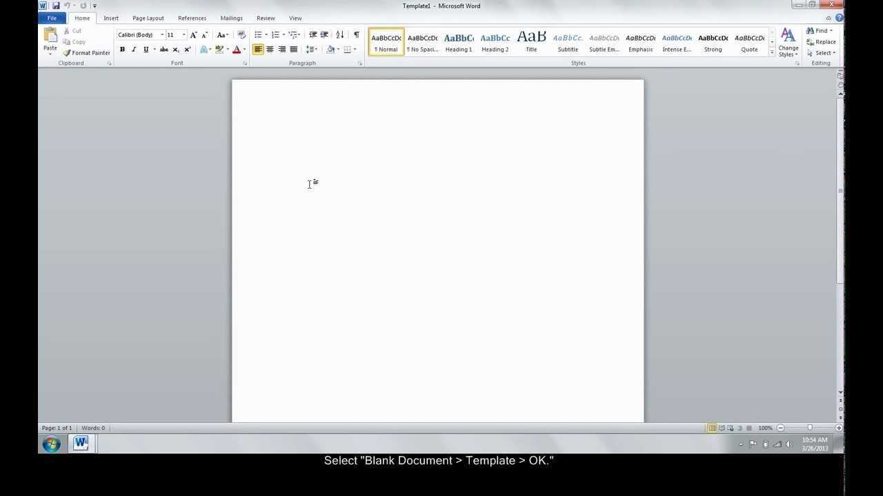 Make A Custom Template In Word Intended For How To Create A Template In Word 2013