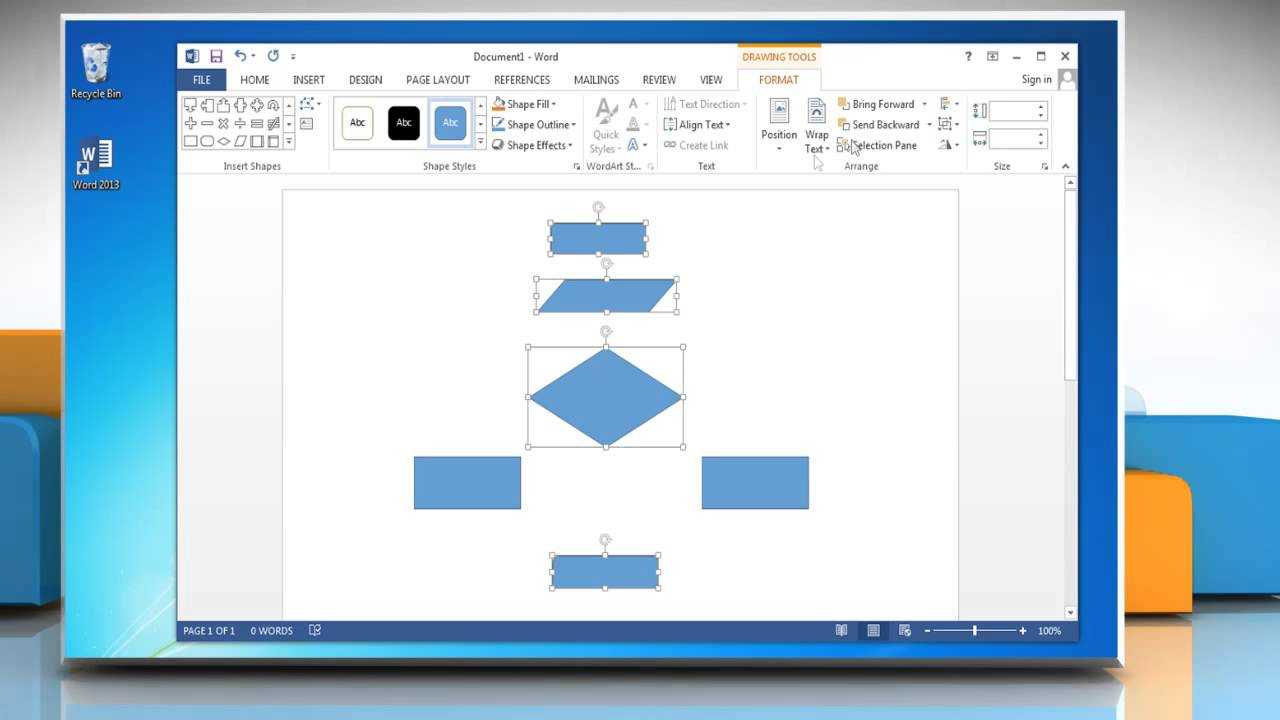 Make A Flowchart In Microsoft Word 2013 Regarding Microsoft Word Flowchart Template