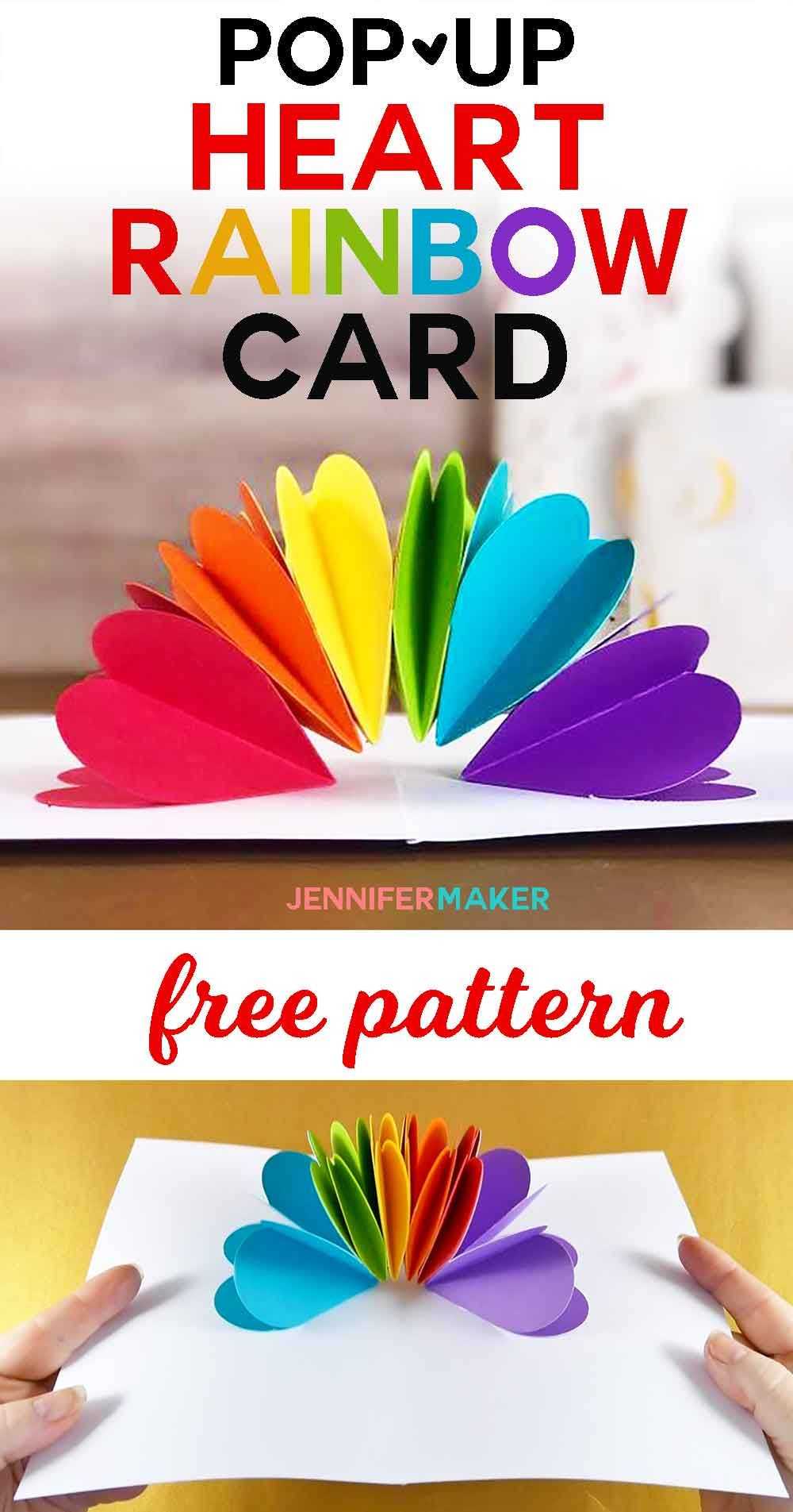 Make A Pop Up Heart Rainbow Card | Best Of Jennifer Maker Regarding Heart Pop Up Card Template Free