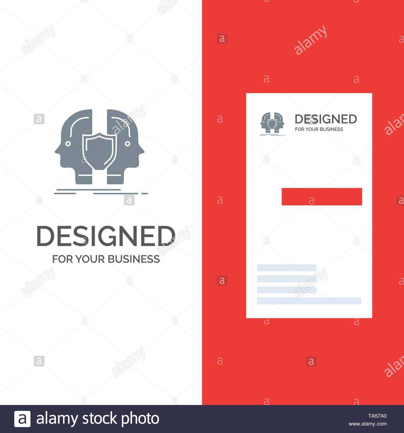 Man, Face, Dual, Identity, Shield Grey Logo Design And With Regard To Shield Id Card Template