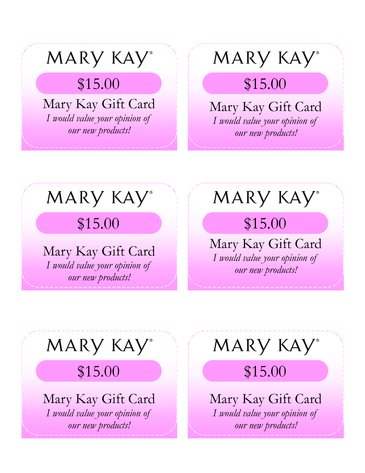 Mary Kay Birthday Certificates | Mary Kay Gift Card I Would Throughout Mary Kay Gift Certificate Template
