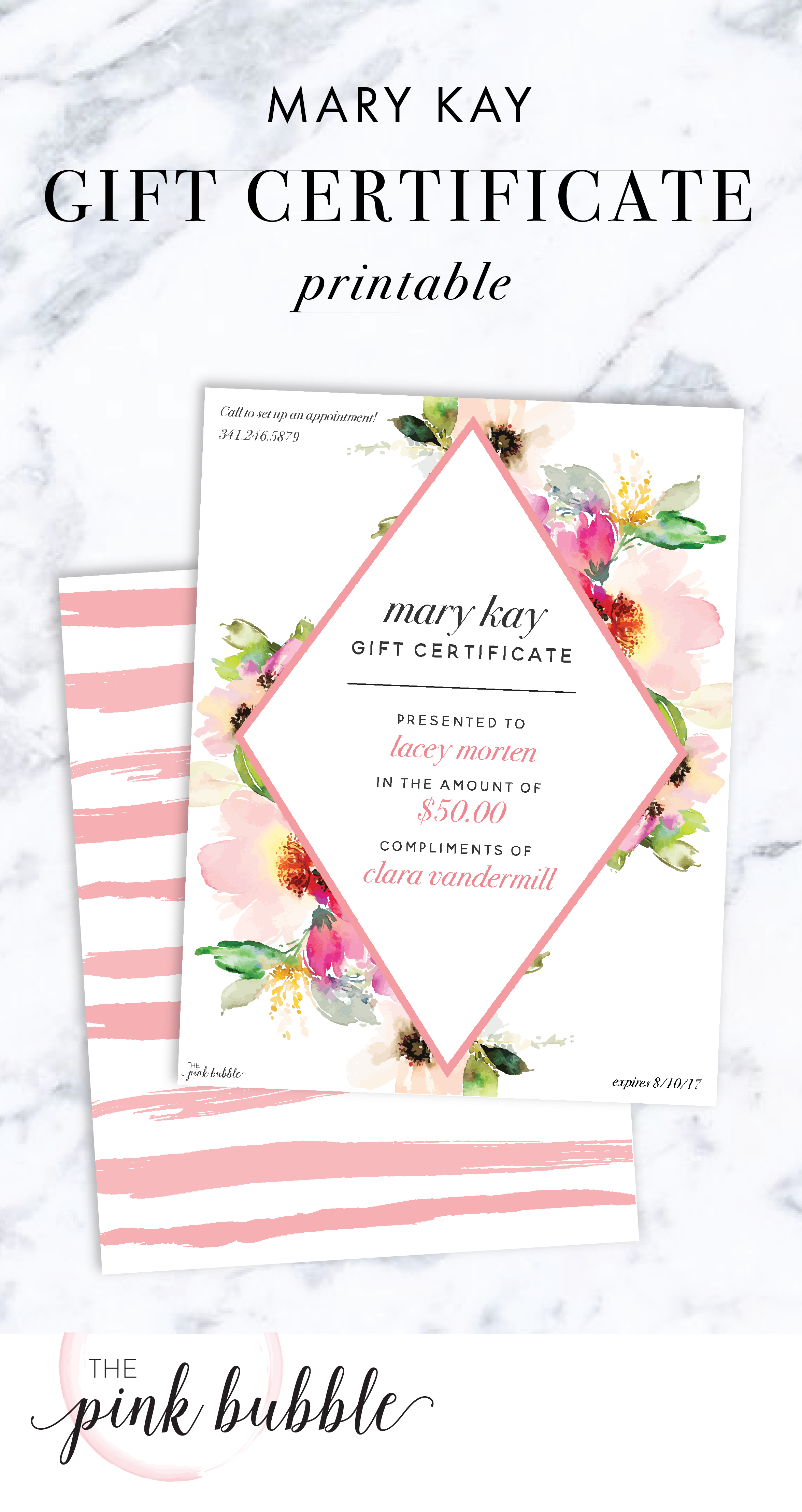 Mary Kay Gift Certificate! Find It Only At Www.thepinkbubble With Mary Kay Gift Certificate Template