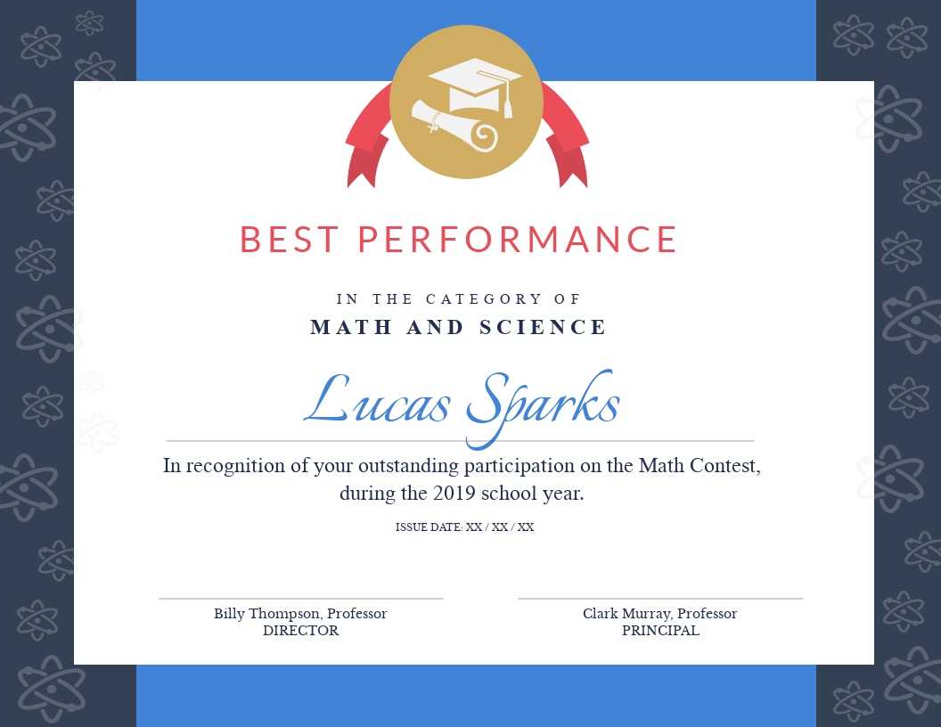Math Contest – Certificate Template – Visme Throughout Best Performance Certificate Template