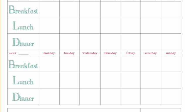 Meal Plan Template Word Unique Free Download Weekly Meal with regard to Weekly Meal Planner Template Word