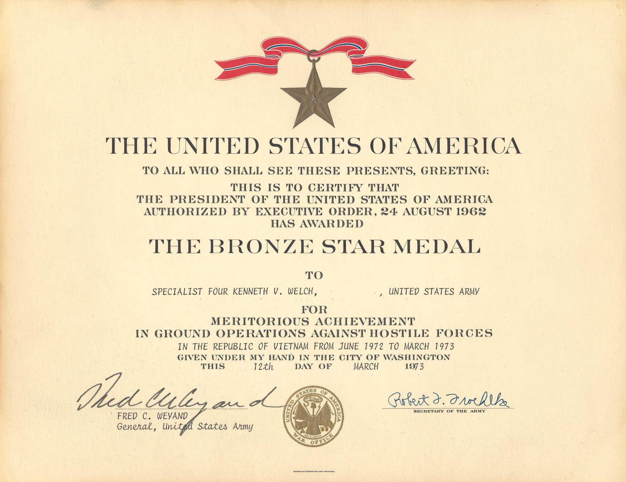 Medals Inside Army Good Conduct Medal Certificate Template
