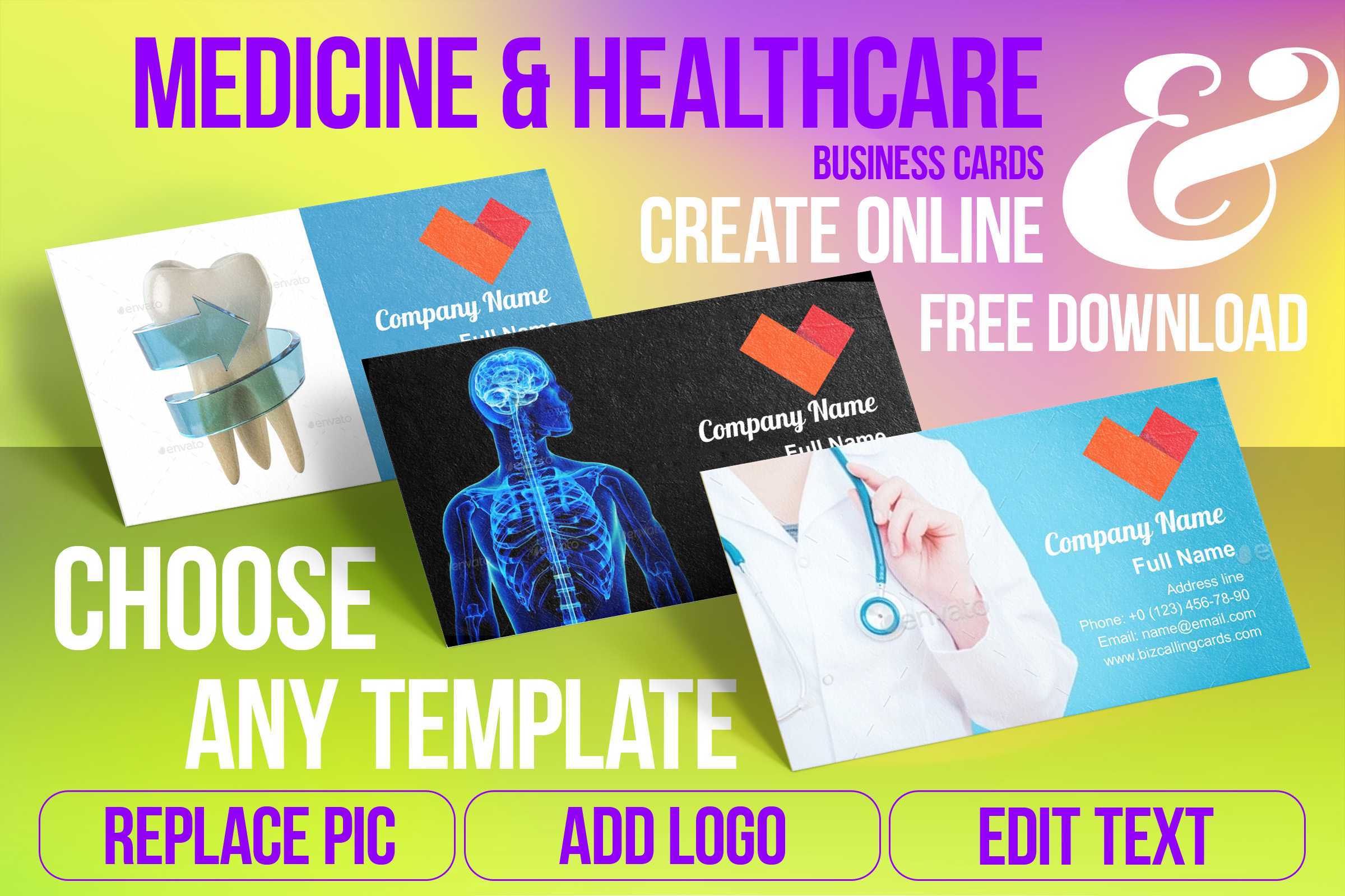 Medical business cards templates free download medicine intended for