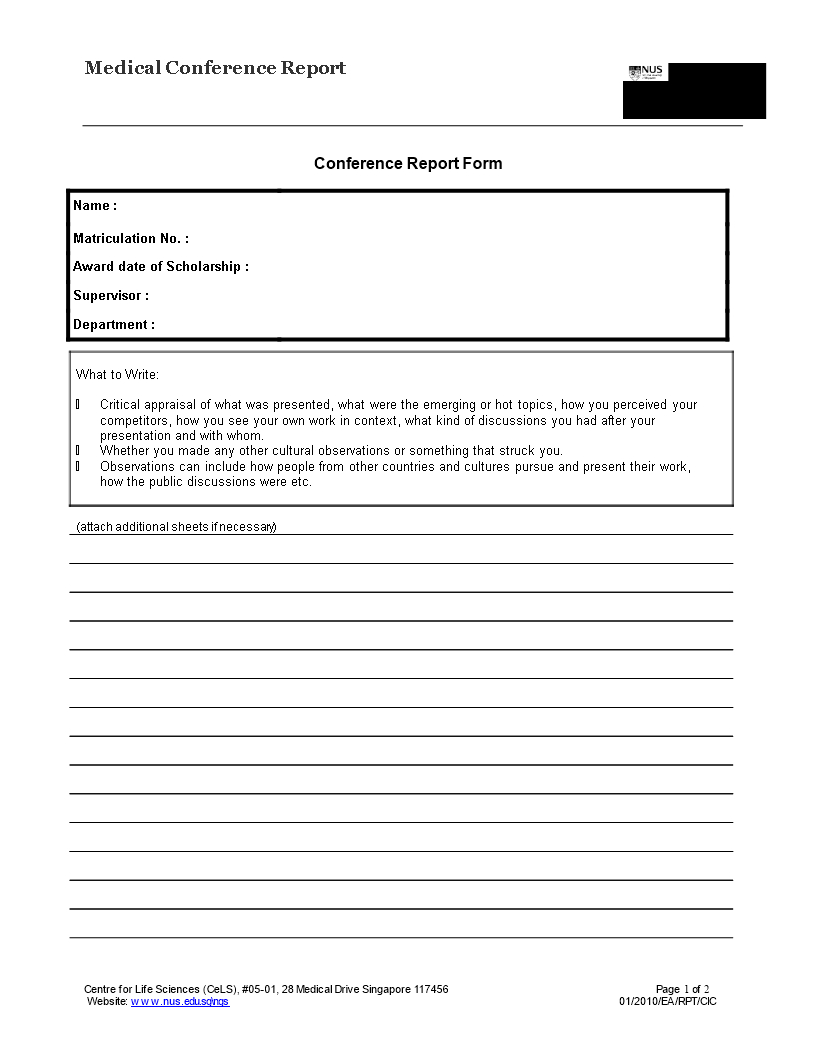 Medical Conference Report | Templates At Within Conference Report Template