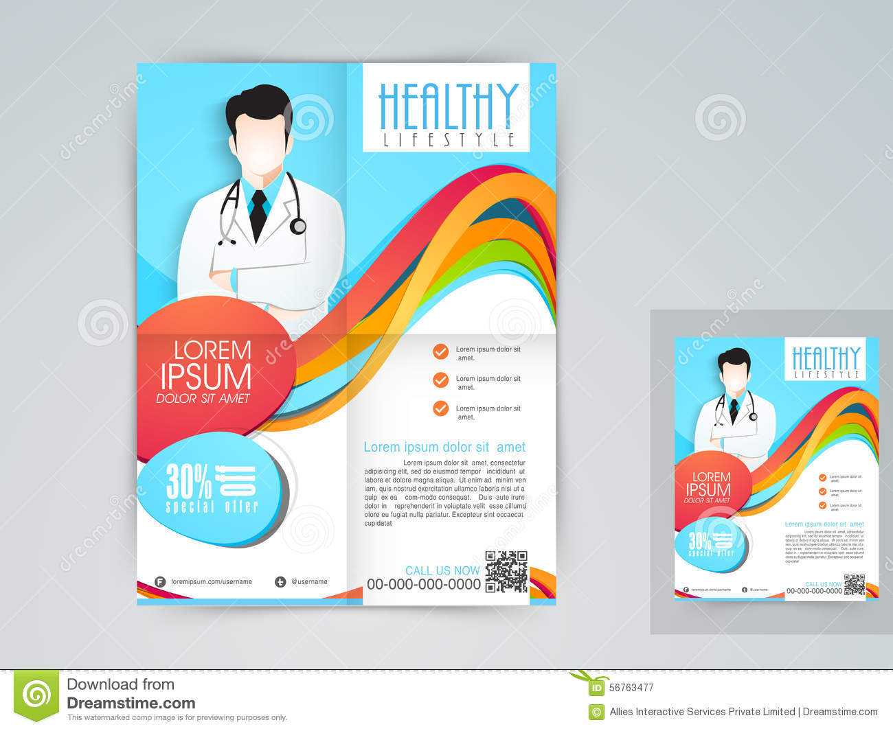 Medical Flyer, Banner Or Brochure. Stock Illustration Within Healthcare Brochure Templates Free Download