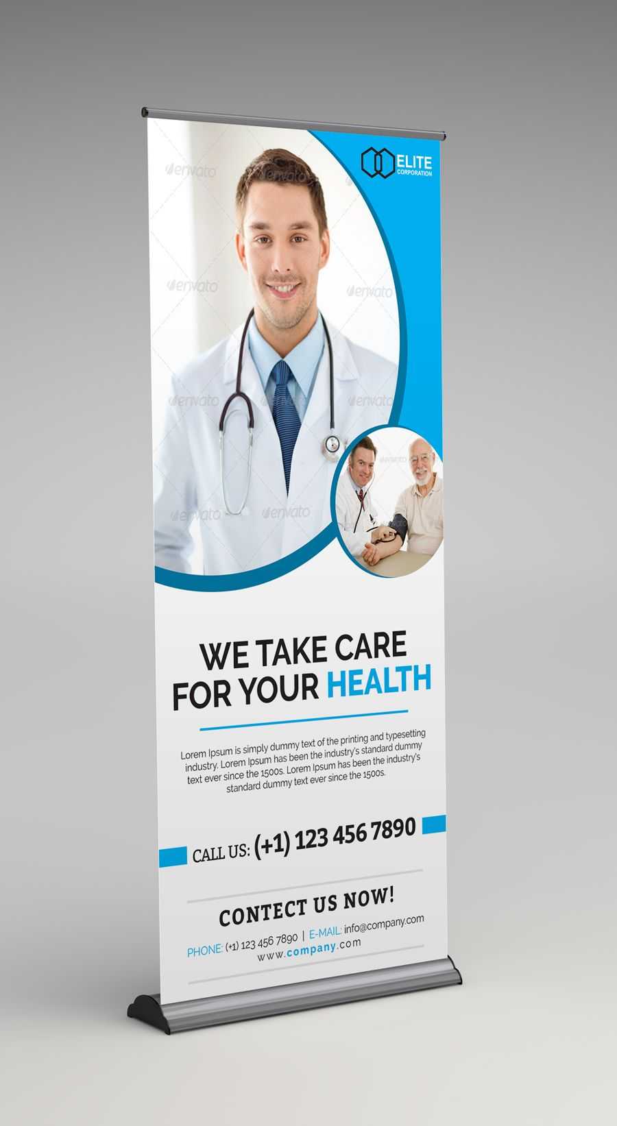 Medical Health Roll Up Banner Template. This Layout Is For Medical Banner Template