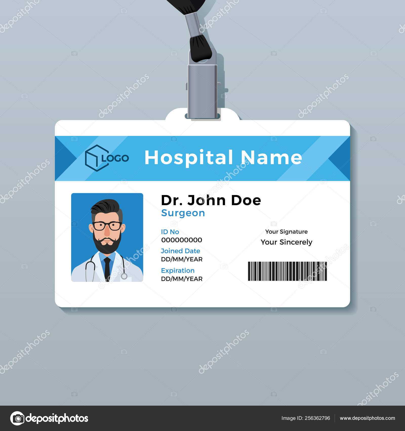 Medical Id Card Template | Doctor Id Card Template. Medical For Personal Identification Card Template