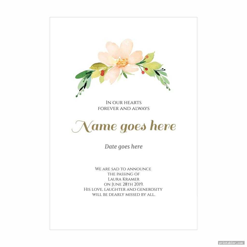Memorial Cards For Funeral Template Printable – Printabler With Regard To Memorial Cards For Funeral Template Free