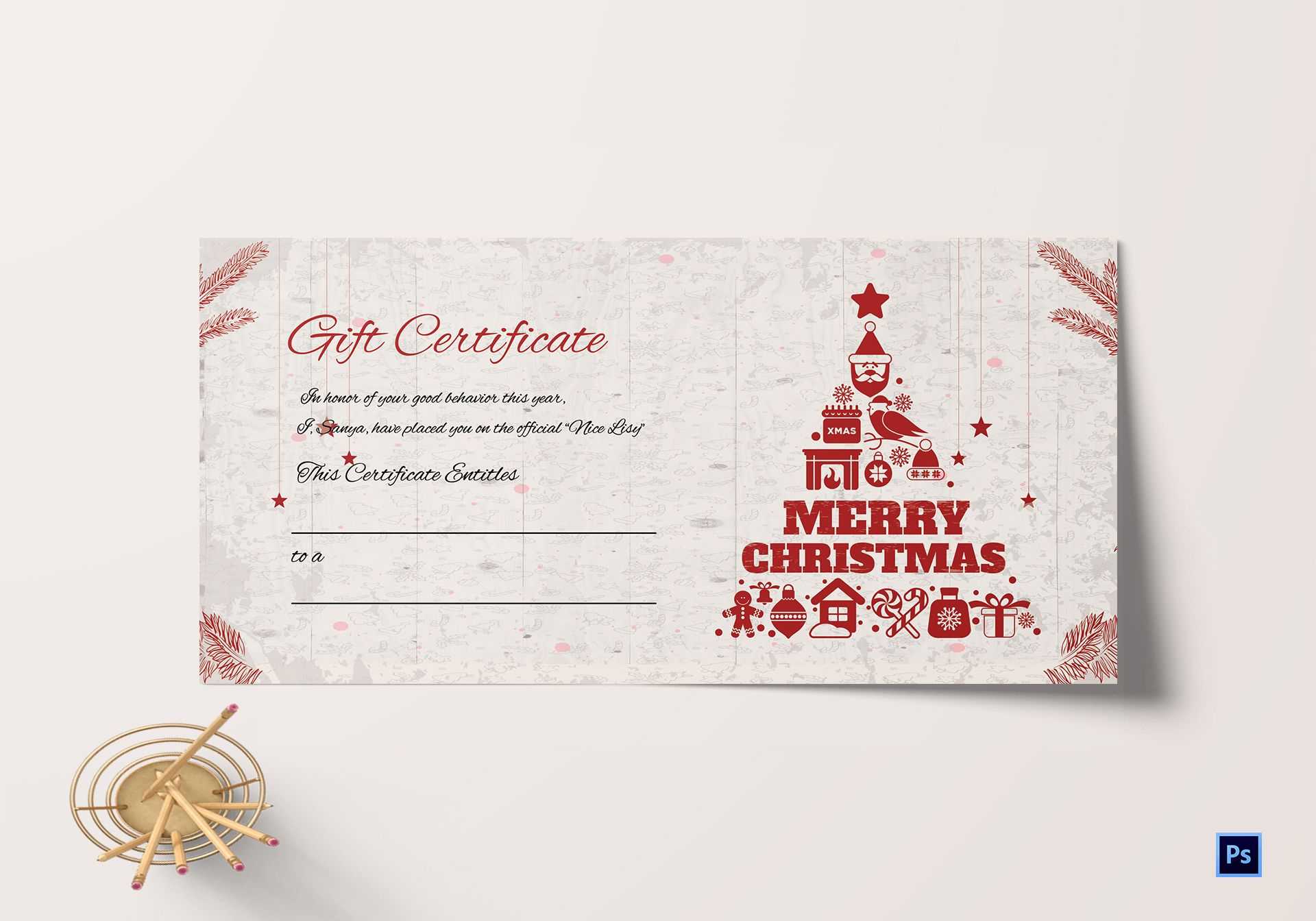 Merry Christmas Gift Certificate For Christmas Gift Certificate Template Free Download