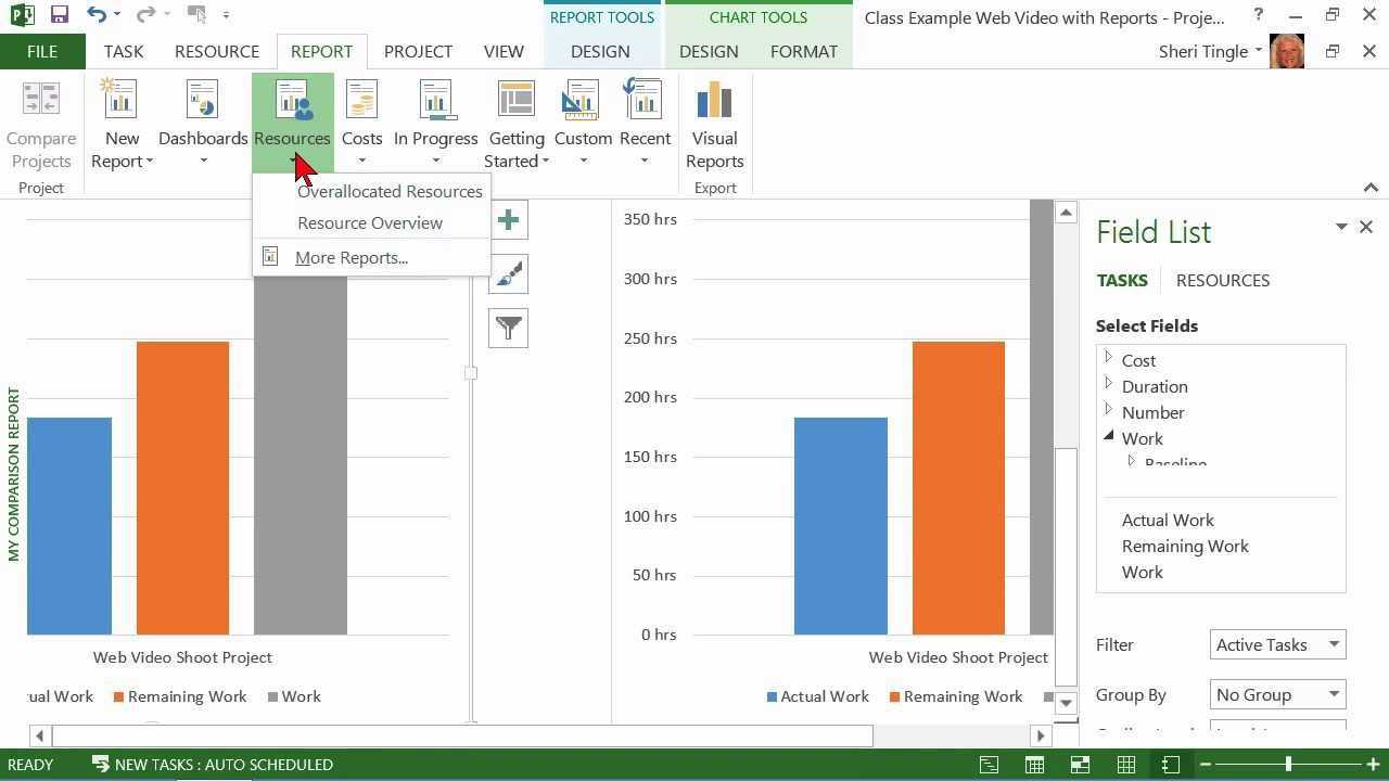 Microsoft Office Project 2013 Tutorial: Creating A Custom Report | K  Alliance With Ms Project 2013 Report Templates