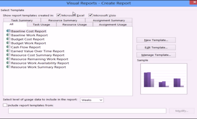 Microsoft Project 2013 Tutorial: Using Visual Reports pertaining to Ms Project 2013 Report Templates