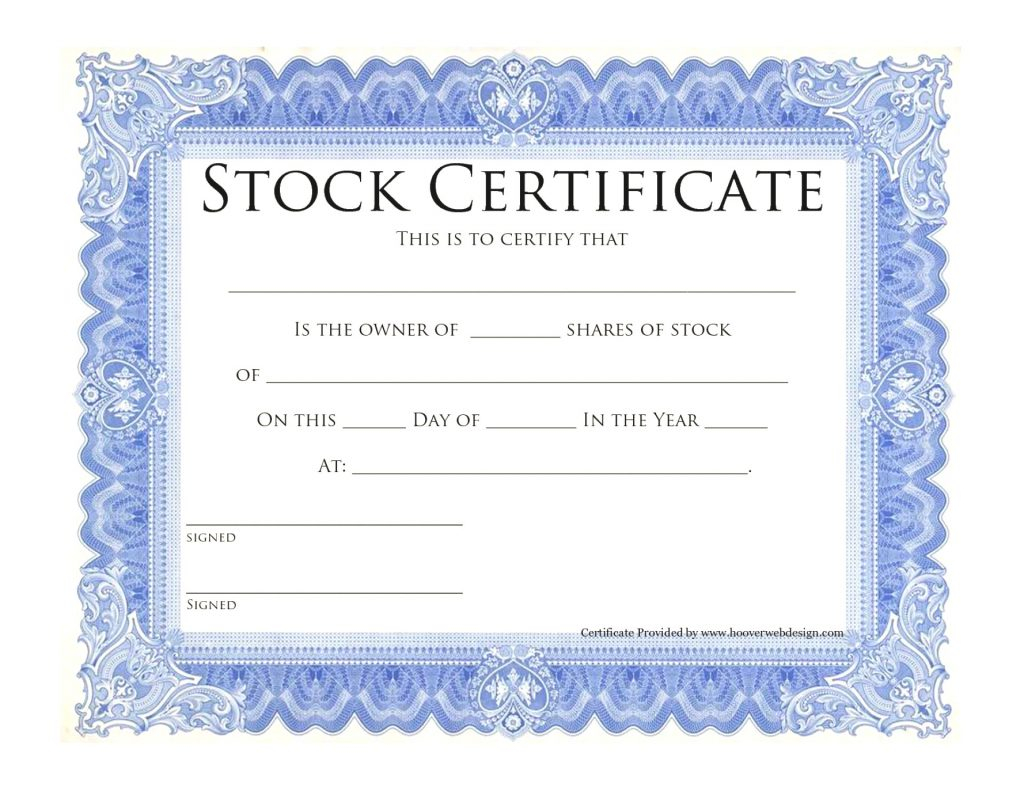 Microsoft Stock Certificate Template | Daishu For Free Stock Certificate Template Download