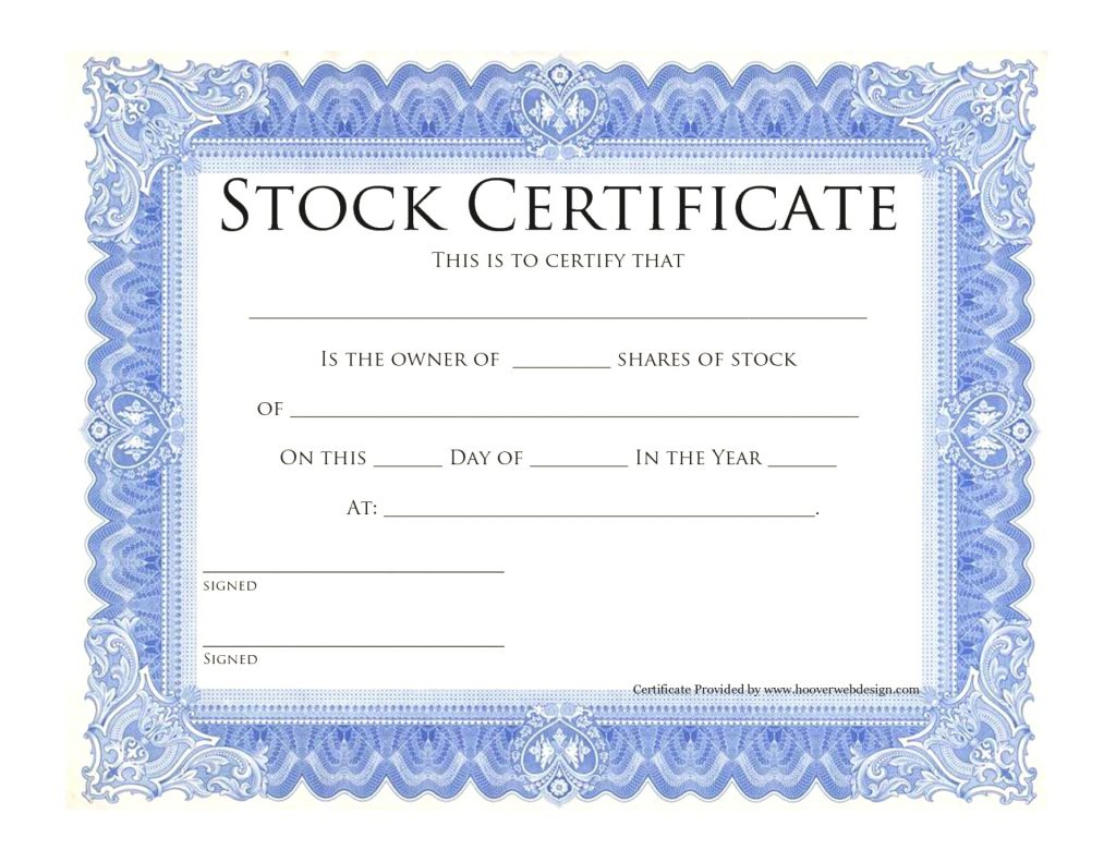 Microsoft Stock Certificate Template | Daishu For Free Stock Certificate Template Download