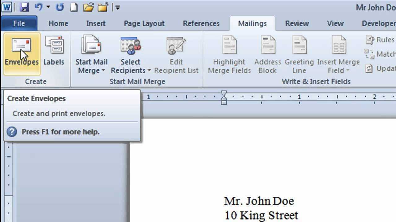 Microsoft Word Envelope – How To Create For Word 2013 Envelope Template