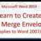 Microsoft Word Mail Merge Envelope (Word 2013/2016) Within Word 2013 Envelope Template