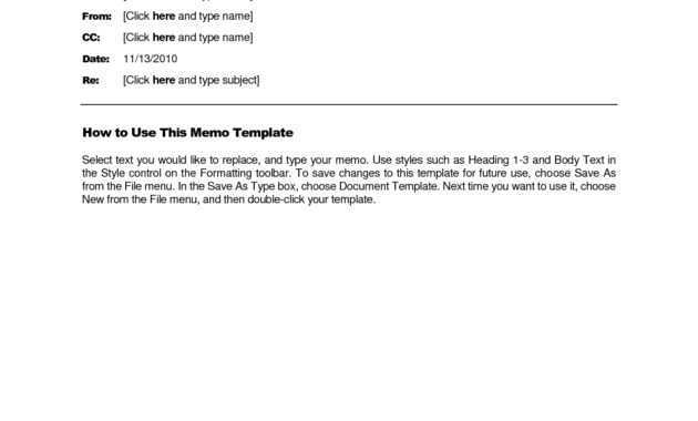 Microsoft Word Memo Template Example – Teplates For Every Day for Memo Template Word 2010