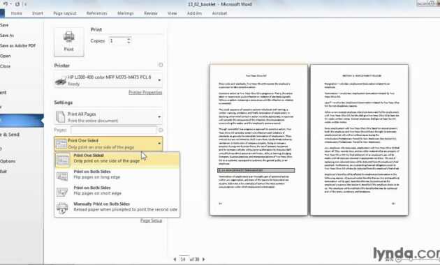 Microsoft Word Tutorial: How To Print A Booklet | Lynda with Booklet Template Microsoft Word 2007