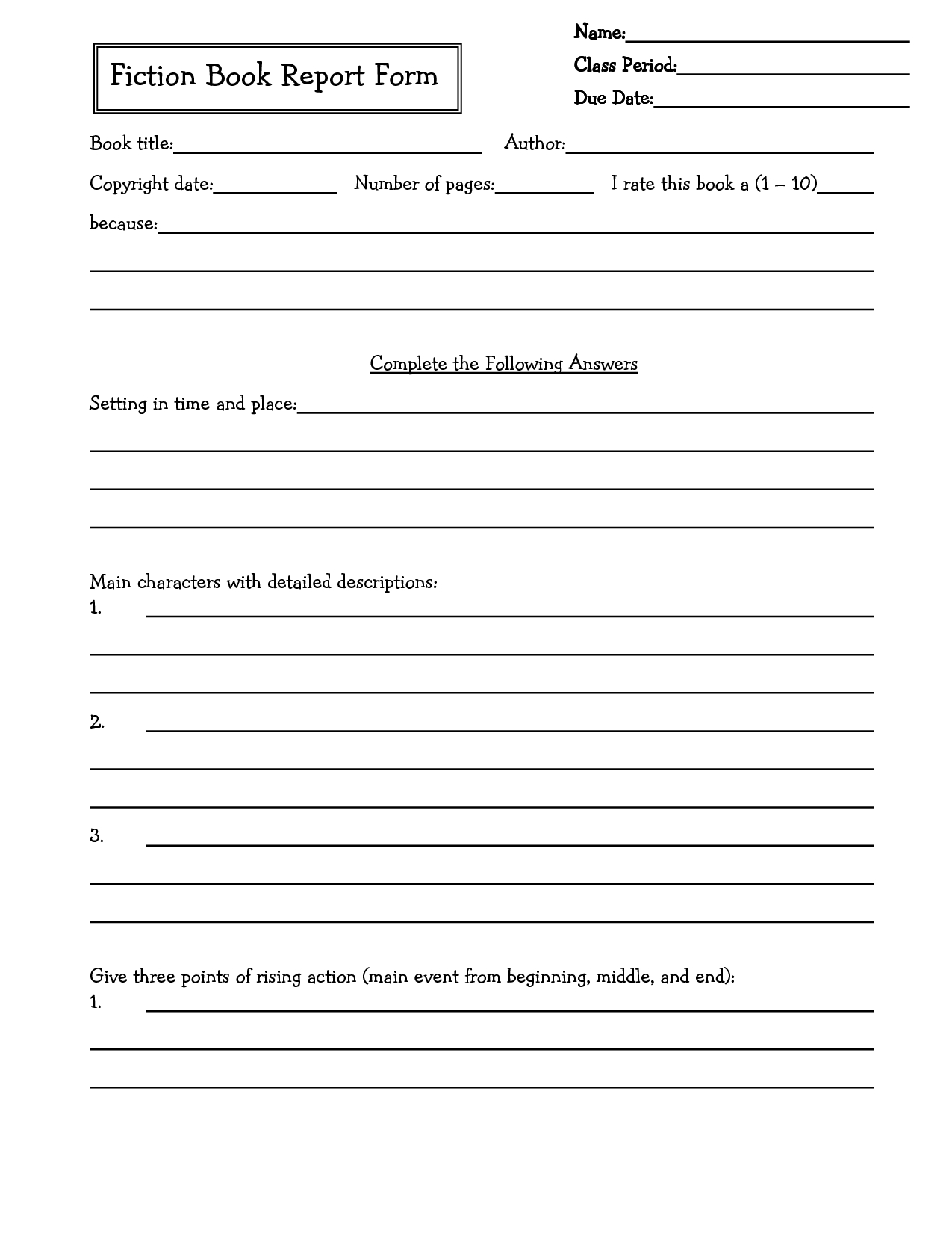 Middle School Book Report Brochure. 6Th Grade | 7Th Grade Intended For 6Th Grade Book Report Template