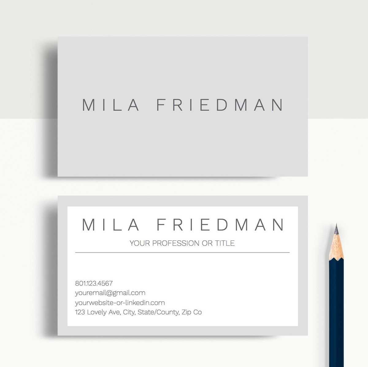 Mila Friedman | Google Docs Professional Business Cards Throughout Business Card Template For Google Docs