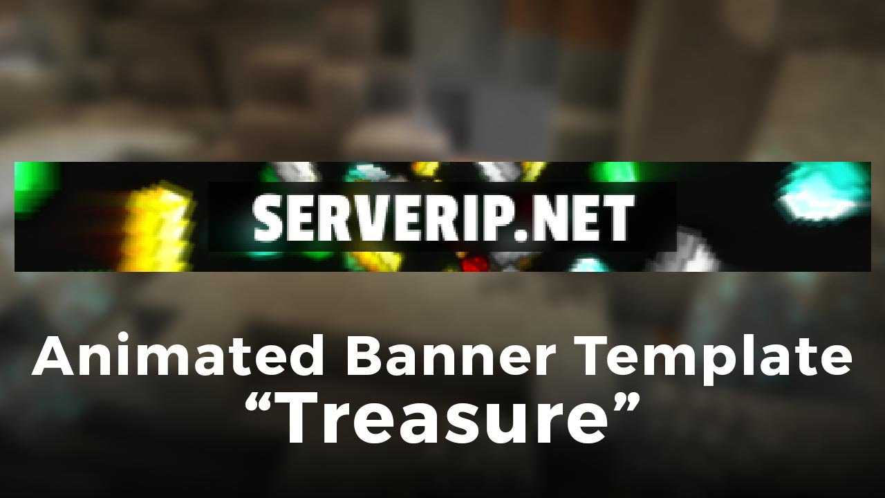 Minecraft Server Banner Template (Gif) – "treasure" Inside Minecraft Server Banner Template