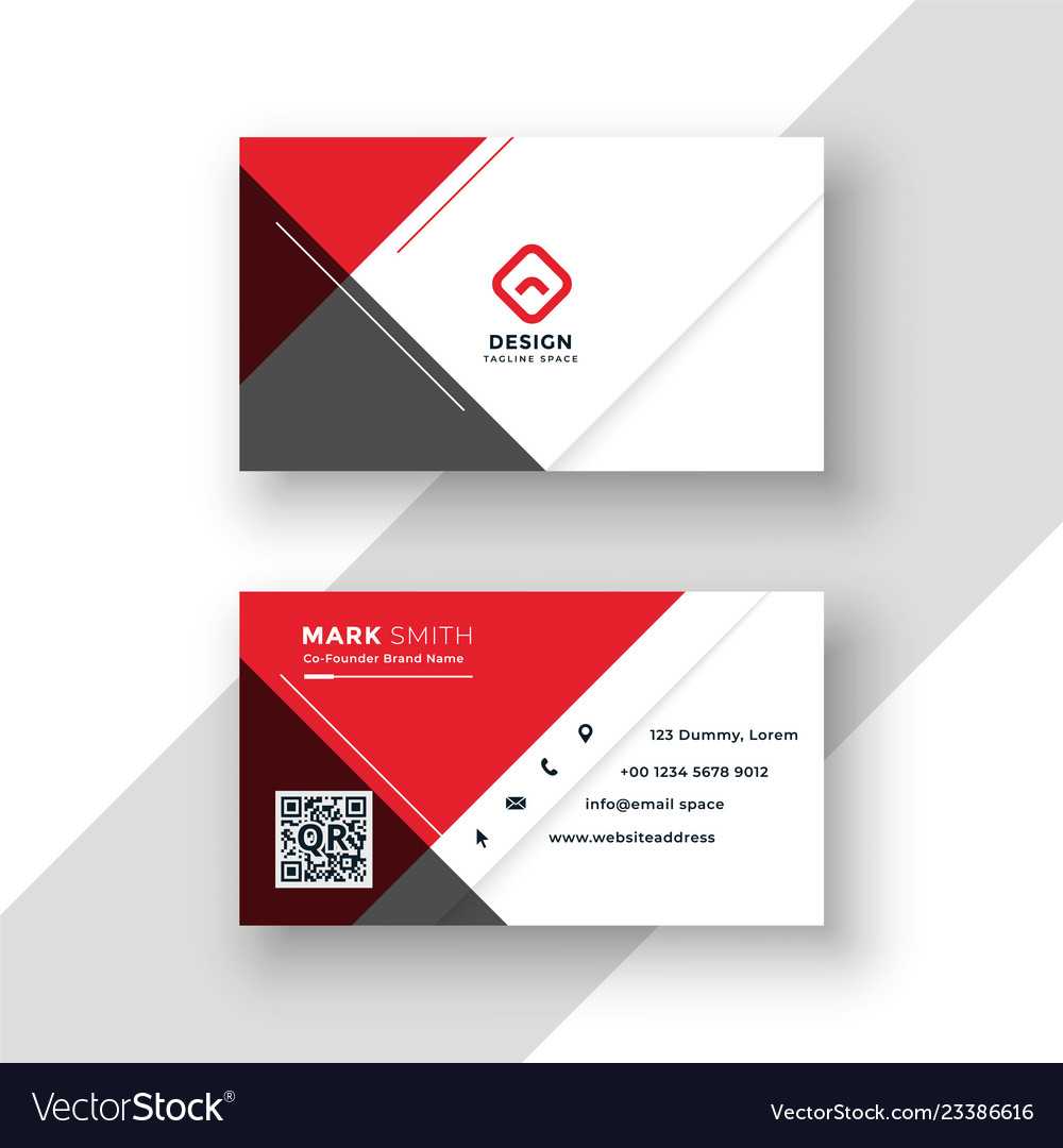Minimal Red Business Card Template Design Intended For Download Visiting Card Templates