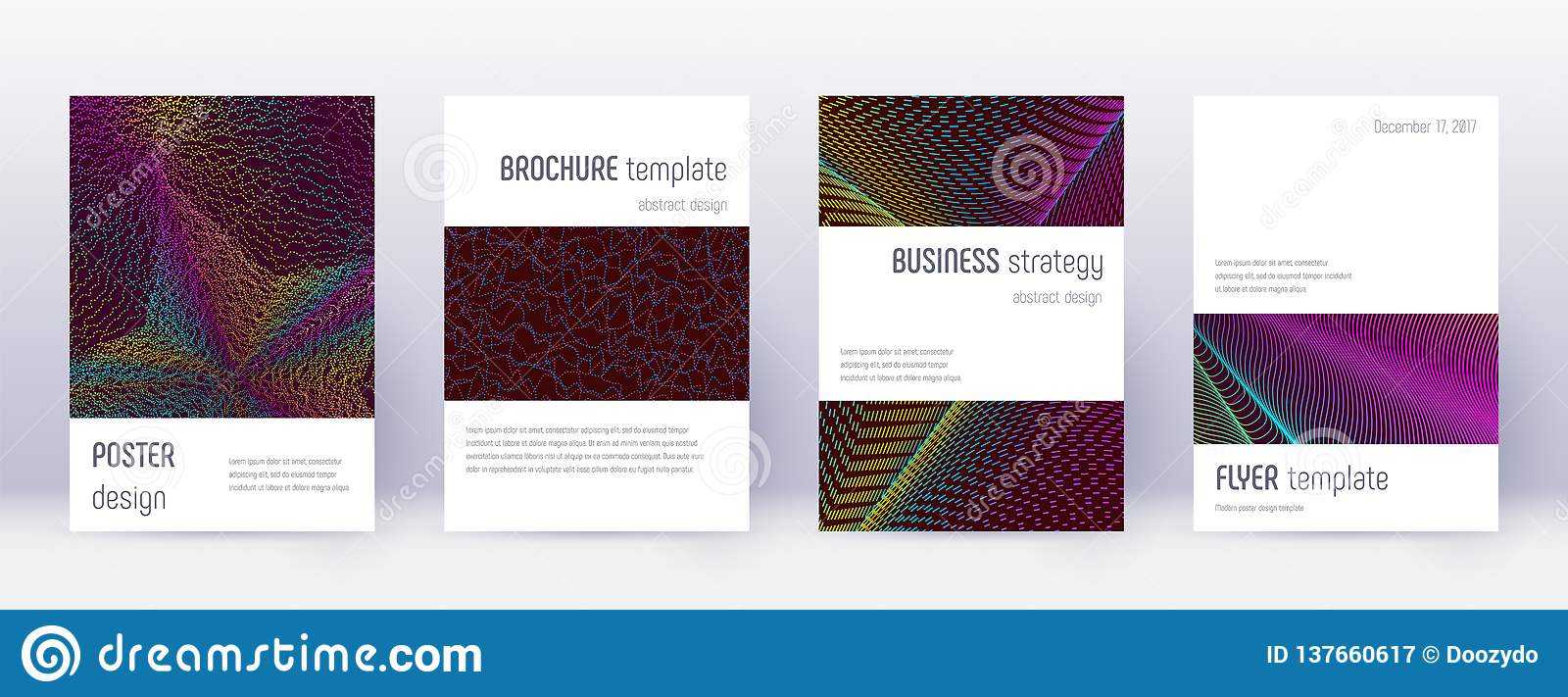 Minimalistic Brochure Design Template Set. Rainbow Stock Throughout Wine Brochure Template