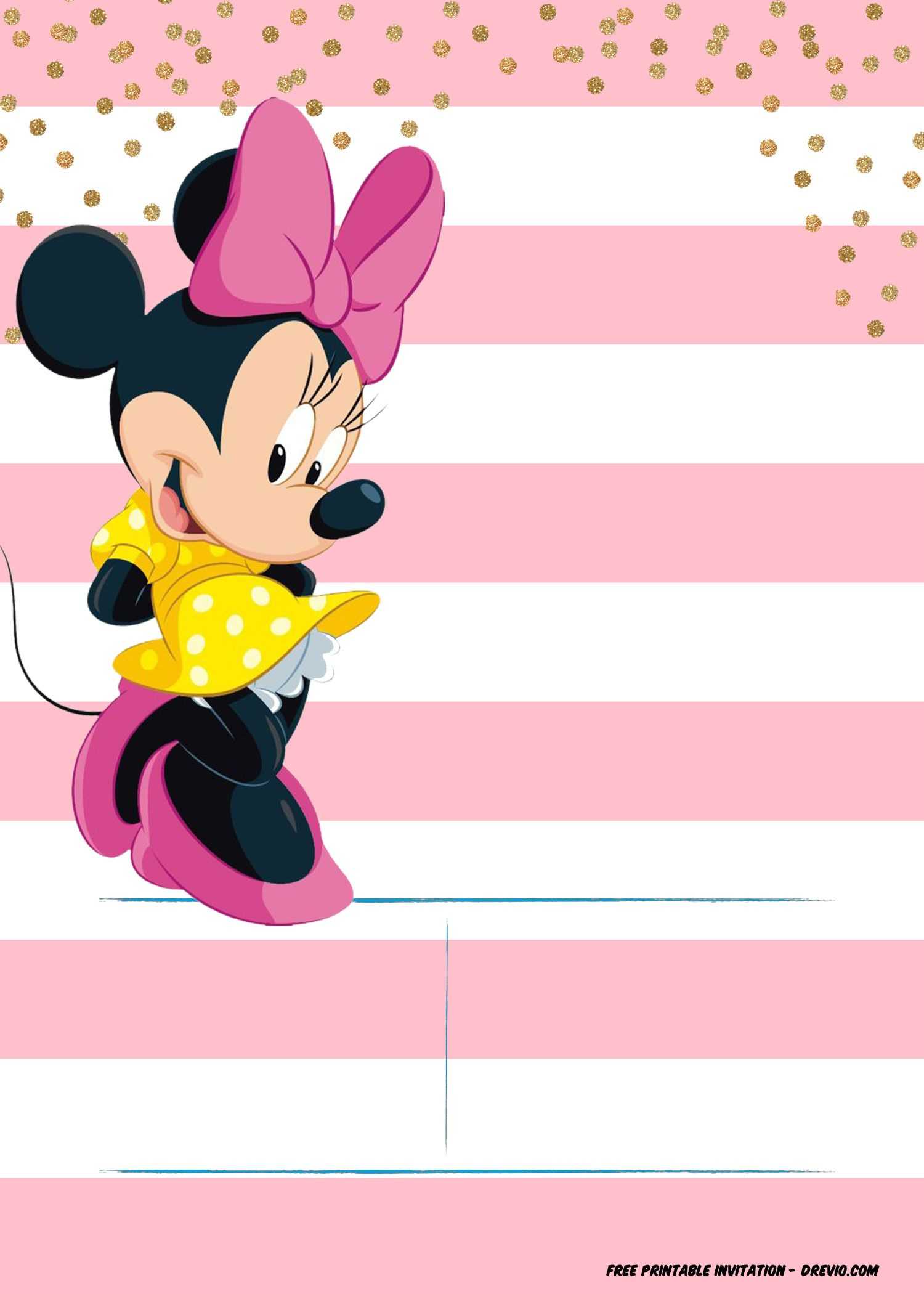 Minnie Mouse Invitation Template – Editable And Free In Minnie Mouse Card Templates