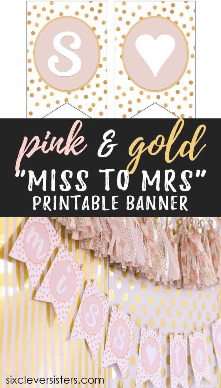 Miss To Mrs Banner - Free Printable | Bridal Shower Banner Inside Free Bridal Shower Banner Template