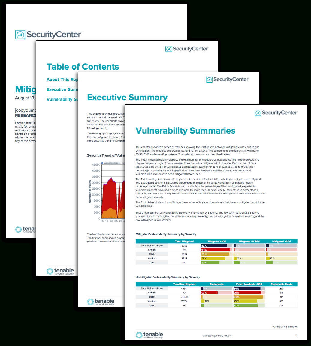 Mitigation Summary Report – Sc Report Template | Tenable® In Risk Mitigation Report Template