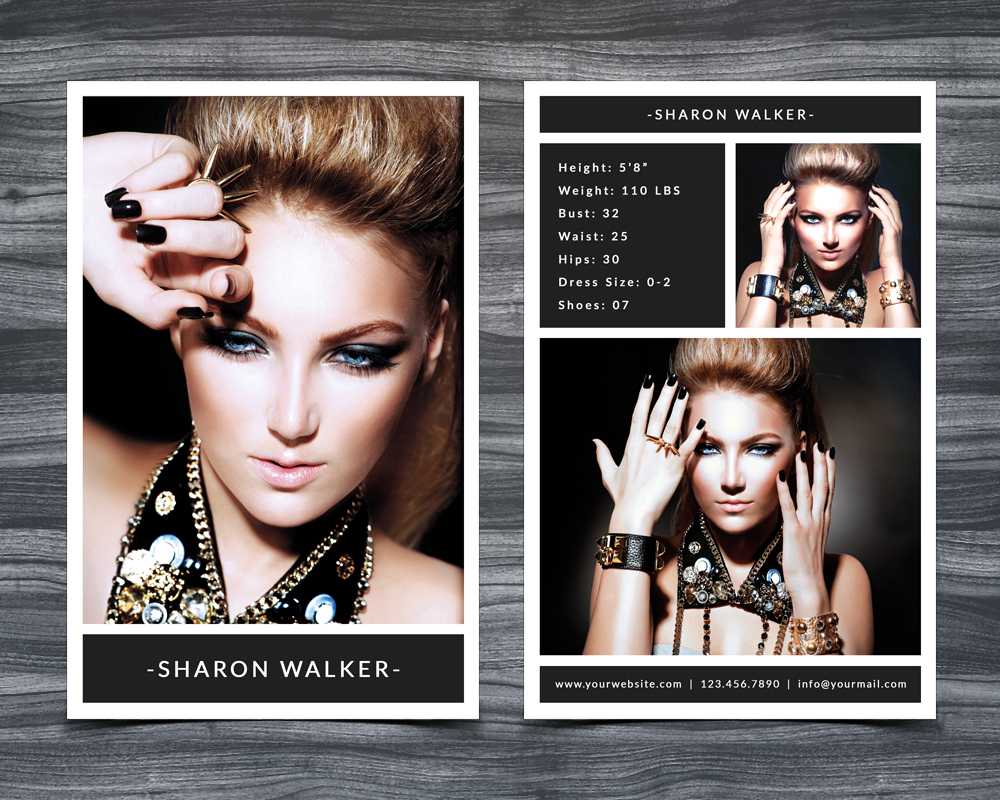 Model Comp Card Template In Comp Card Template Psd